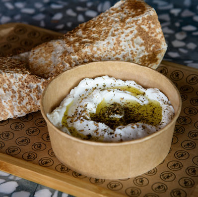 Labneh and homemade lebanese Saj bread